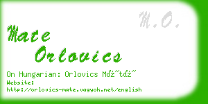 mate orlovics business card